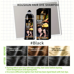 420ml Black Hair Color Shampoo For Gray Hair, Instant Hair Dye Shampoo, Hair Coloring In Minutes, Natural And Long Lasting Color Hair Dye Shampoo For Men And Women