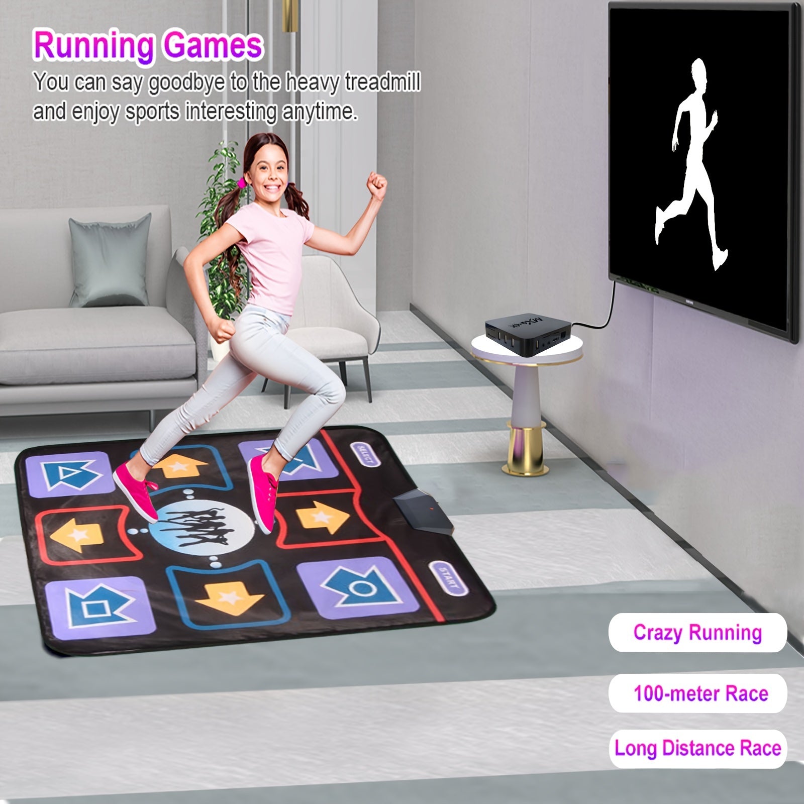 Dance Mat Electric HD TV Dancing Step Pad With 20+Games, 200+Songs, Fitness, And 2.4G Wireless Handle, MTV& Cartoon Multi Mode, Anti-Slip, Gift, Christmas Gifts, Halloween Gifts