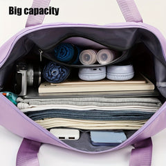 1pc Large Mommy Bag, Water Proof Oxford Cloth, Expandable Bottom Travel Storage Bag, Two-way Zipper For Separating Wet And Dry Items, Gym Yoga Bag, Mommy Handbag, Foldable Portable Luggage Storage Bag