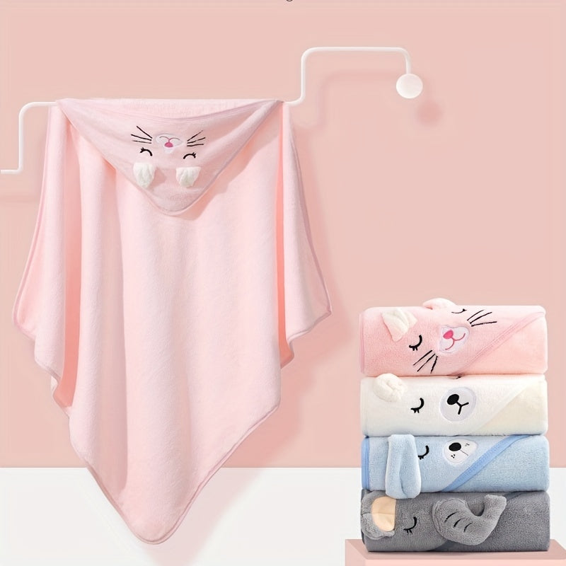 Ultra-Soft Baby Bath Towel - Adorable Cartoon Bathrobe for 0-2 Years - Super Absorbent, Quick-Dry, Durable Microfiber Robe