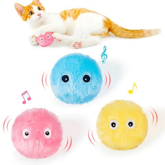 Chirping Ball Interactive Cat Plush Toy Ball - Squeaky Sound Training Toy For Cats - Fun Pet Toy Ball For Playtime And Exercise - Kerala Elegance