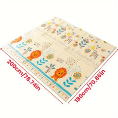 Reversible Xpe Crawling Mat For Young Youngsters 0-3 - Adorable Animal Motif, Waterproof & Simple To Clean, Ideal For Play & Living Room Decor