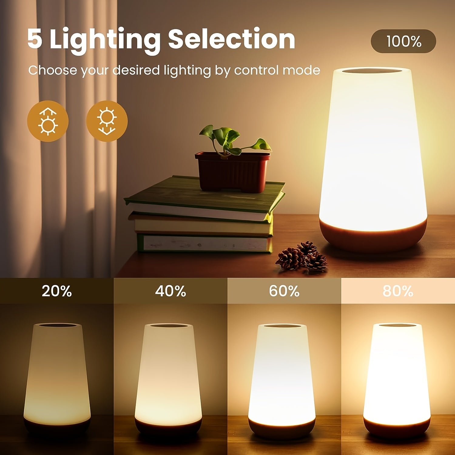 Usb Rechargeable Touch-Controlled Night Light - 13 Color Options, 3 Modes, Perfect For Bedroom Decor & Gifts