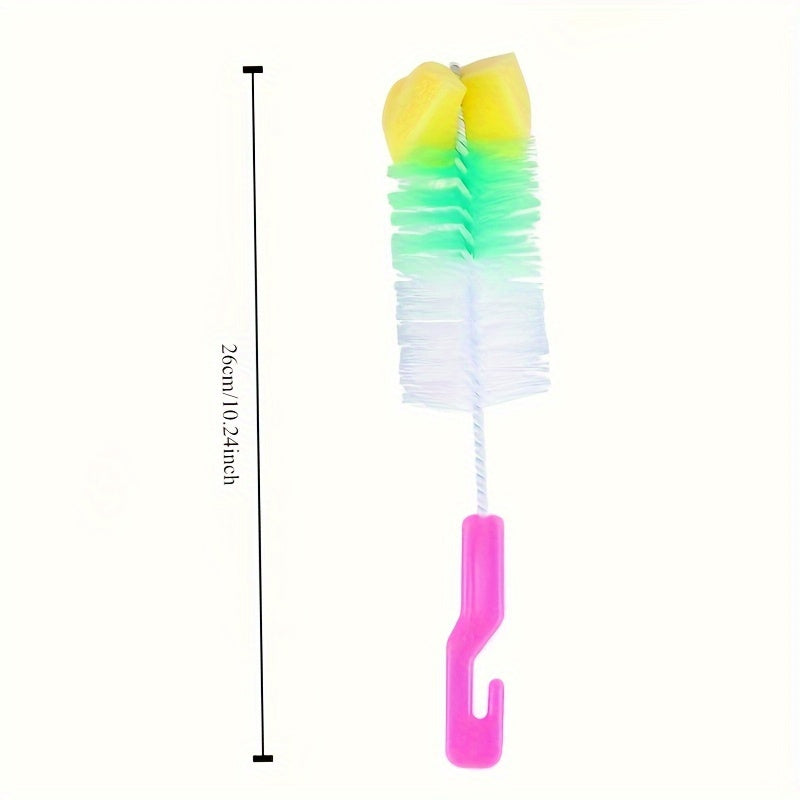 2pcs/set Baby Bottle Cleaning Brushes Set Bottle Brushes Nipple Brush Random Color