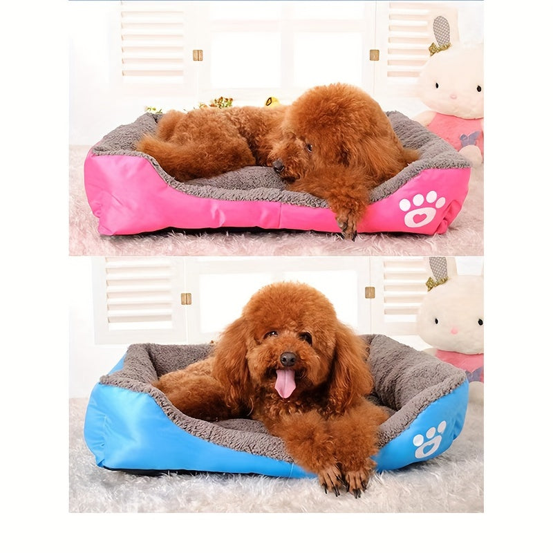 1pc Warm Nest For Pets In Winter, Candy Colored Square Nest, Warm Washable Pet Nest With Fleece Is Suitable For Small And Medium-sized Dogs And Cats To Sleep In Winter