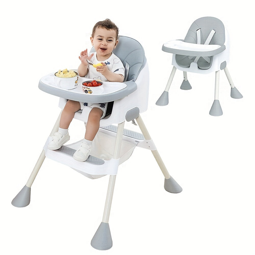 UBRAVOO Baby High Chair 6 Months Plus, High Chair for Babies and Toddlers with Footrest, Detachable Double Tray, Easy to Clean Feeding Highchair for Baby Boys and Girls