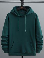 Men's Stretch Hoodie with Kangaroo Pocket: Regular Fit, Knit Fabric for Autumn/Winter - Durable & Street-Style