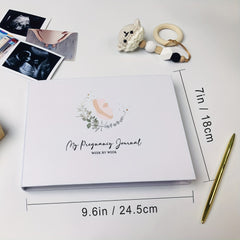 Pregnancy Journal & Book & Diary Week By Week, Pregnancy Album For Photos, Ultrasounds And Information, With 8 Sheets Of Cute Stickers, Luxury Edition In Materials And Design