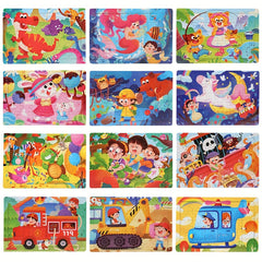 Wooden 30-Piece Large Cartoon Puzzle: Early Education for Kids, Enhances Hand-Eye Coordination, Suitable for Ages 3-8