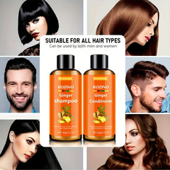 200g Ginger Shampoo And Conditioner Set For Men And Women, Ginger Extract Moisturizing, Anti-Dandruff, Revitalizes Hair, Leaves Hair Soft And Silky