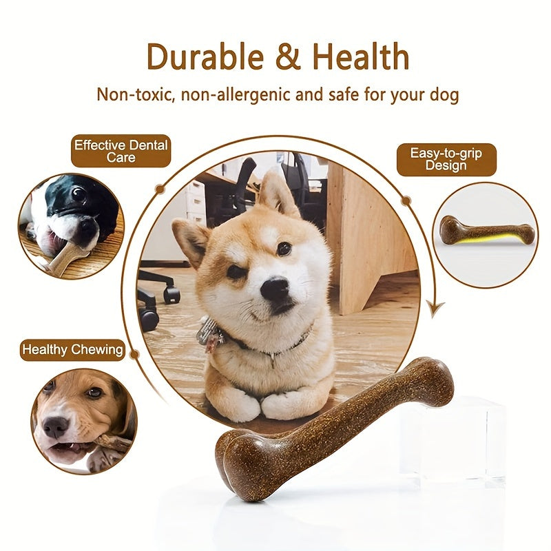 Dog Durable Bamboo Fiber Chew Toy, Bone Shaped Dog Interactive Play Toy, Teeth Clean Training Toy Pet Supplies - Kerala Elegance