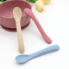 3pcs Silicone Feeding Utensils For Little Ones 0-6 Years, Bpa-Free, Soft On Gums