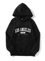 3pcs Boy's Casual Trendy Hooded Sweatshirt For Fall - LOS ANGELES + NEW YORK + CHICAGO Print Long Sleeve Top As Gift