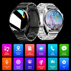 Men's Stainless Steel Strap Smart Watch With Wireless Call, Call And Message Reminder, Exercise Tracker, Sports Smartwatch