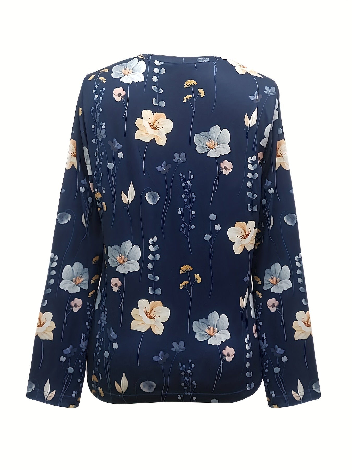 Trendy Floral Print Womens Sweatshirt - Soft & Comfortable, Long Sleeve Crew Neck - Perfect for Spring & Fall, Versatile Closet Essential