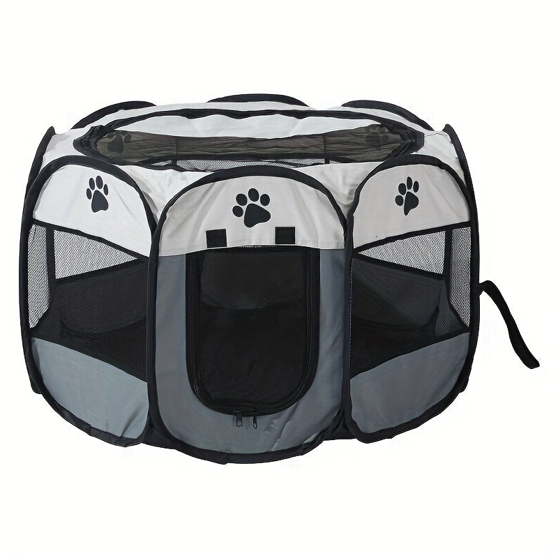 1pc Premium Foldable Octagonal Pet Playpen Tent - Spacious & Scratchproof, Oxford Cloth, Traditional Style for Indoor/Outdoor Fun, Perfect Safe Haven for Cats & Dogs