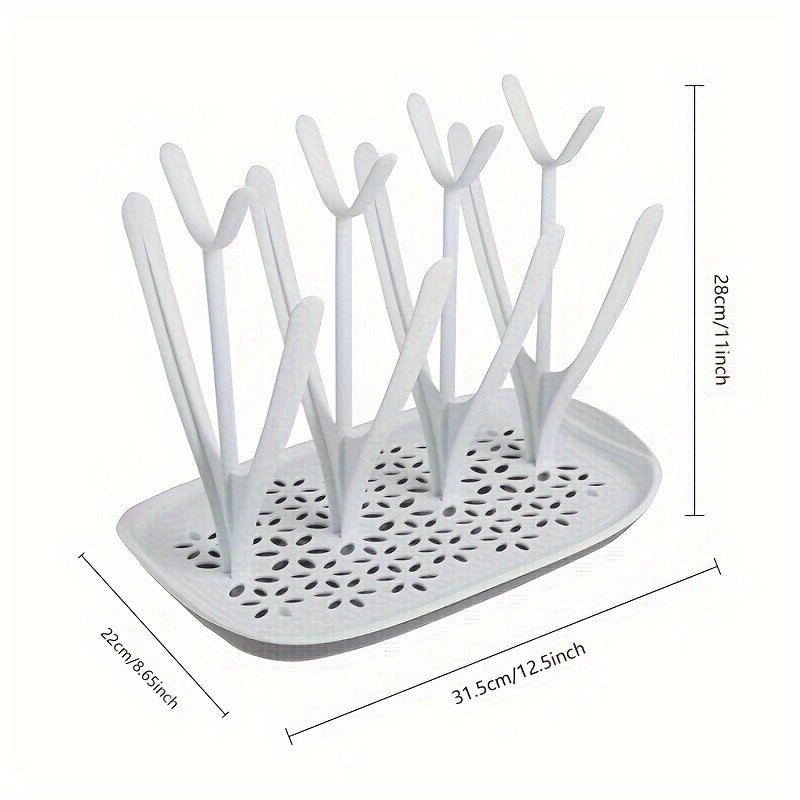 Baby bottle drying rack, drying rack, storage rack, can hold up to 8 bottles, as well as nipples, breast pump parts, pacifiers and other baby accessories, easy to disassemble and store, uses minimal counter space, BPA free