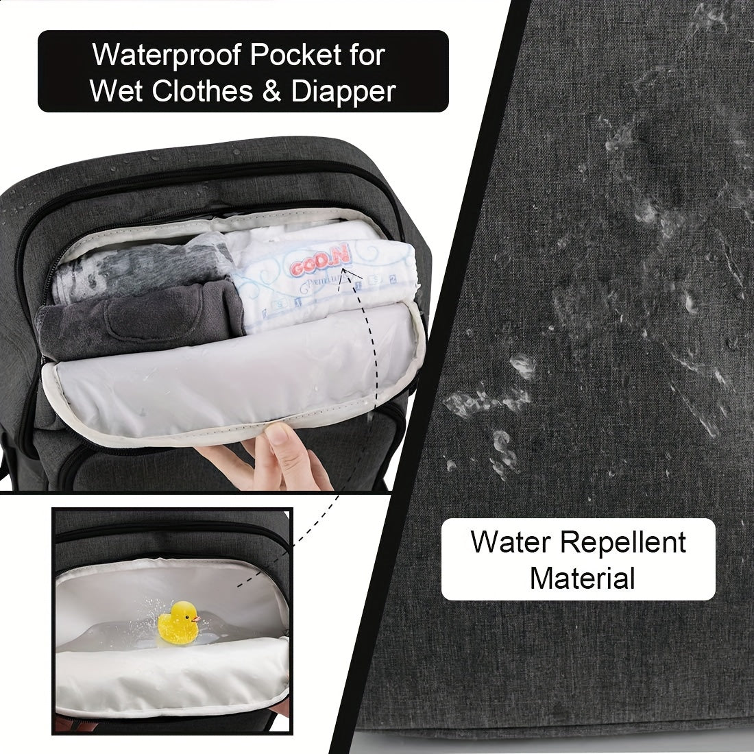 Portable Mommy Backpack With Insulated Pockets, Multifunction Waterproof Travel Bag For Mom And Dad