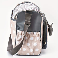 Fashion Print Large Polka Dot Mommy Bag, Large Capacity Mom Shoulder Bag, Mother Diaper Bag