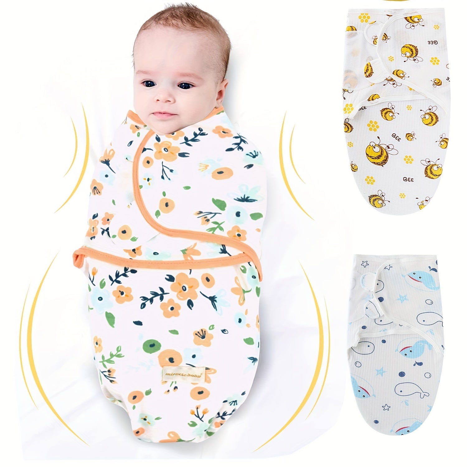 The Perfect 1 Set Swaddle For 0-6 Months Old Babies - Adjustable, Comfortable & Safe Sleeping Bag For Boys & Girls!