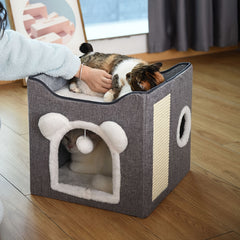 Pet Double Layer Cat Nest Cat Bed, Suitbale For All Seasons, Winter Warm Large Pet Nest Villa, Cat And Pet Supplies