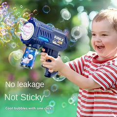 Bubble Gun: Outdoor Electric Toy with Light Effects, Suitable for Beaches, Pools, And Parties - No Batteries Or Liquids Included