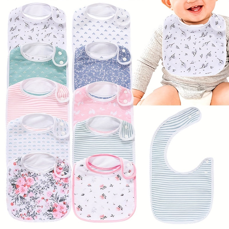 5pcs Super Absorbent Waterproof Baby Bib Set - Soft Cotton Drooling & Teething Protection - Adorable Three-layer Design with Bottom Shield - Ideal for Feeding Time and Easter Gifts