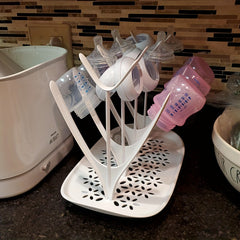 Baby bottle drying rack, drying rack, storage rack, can hold up to 8 bottles, as well as nipples, breast pump parts, pacifiers and other baby accessories, easy to disassemble and store, uses minimal counter space, BPA free