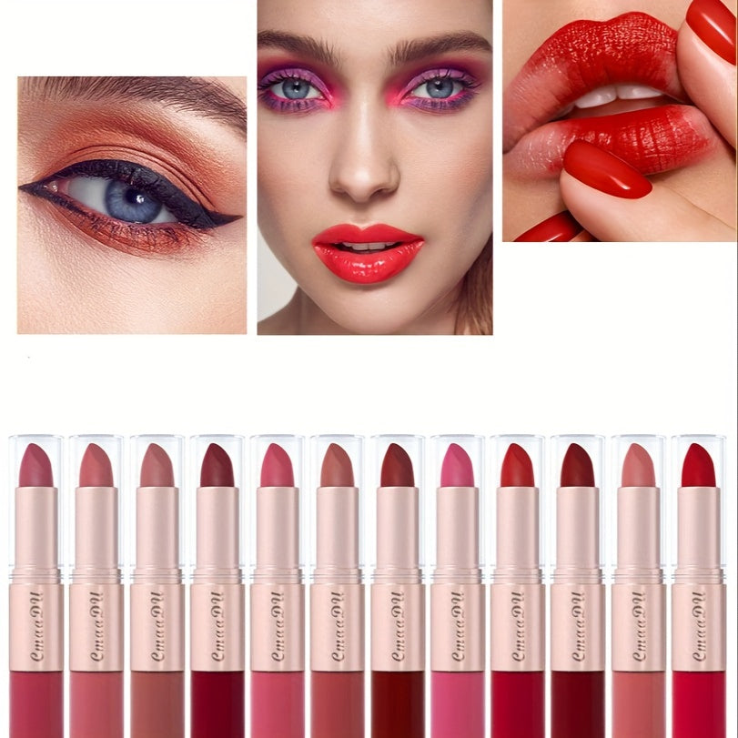 2 In 1 Deep Red Matte Lipstick & Long Lasting Smudge Proof Liquid Lipstick Lip Gloss Stain 3Pcs Set For Women Red Rose Nude Pinkish Matte Mate Vegan Long Lasting Lipstick 24 Hour Pack Waterproof 3