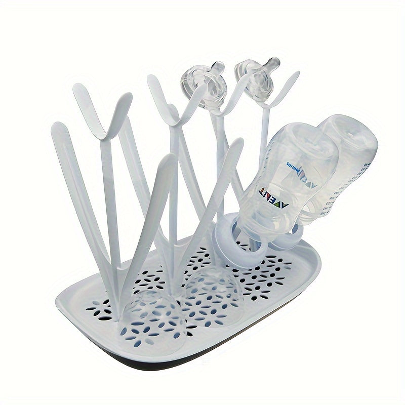 Baby bottle drying rack, drying rack, storage rack, can hold up to 8 bottles, as well as nipples, breast pump parts, pacifiers and other baby accessories, easy to disassemble and store, uses minimal counter space, BPA free