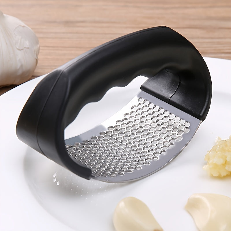 Stainless Steel Garlic Press: Manual Garlic Mincer, Multifunctional Kitchen Gadget, No Electricity Needed - Durable Handheld Garlic Crusher Tool