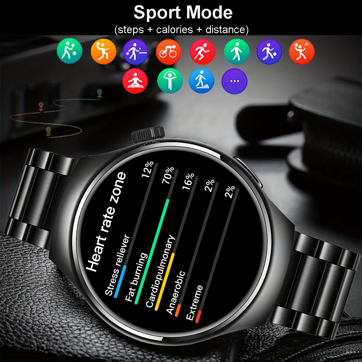 2024 Men Smart Watch Big Screen Custom Dial Answer Call Fitness Tracker  Sport Smartwatch for Men