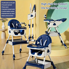 Modern Portable Foldable Baby High Chair - Adjustable, Multifunctional Dining Table For Infants 0-3 Years, Easy Assembly Baby Furniture Baby Chair