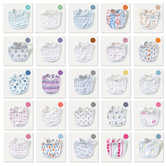 5pcs 6-layer Cotton Gauze Bibs, Soft Feeding Bibs (random Color)