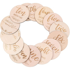 14pcs Wooden Baby Milestone Discs - Cherish Precious Moments with Light Wood Growth Tracker, Perfect for Halloween, Thanksgiving & Christmas Celebrations as a Heartwarming Gift Idea