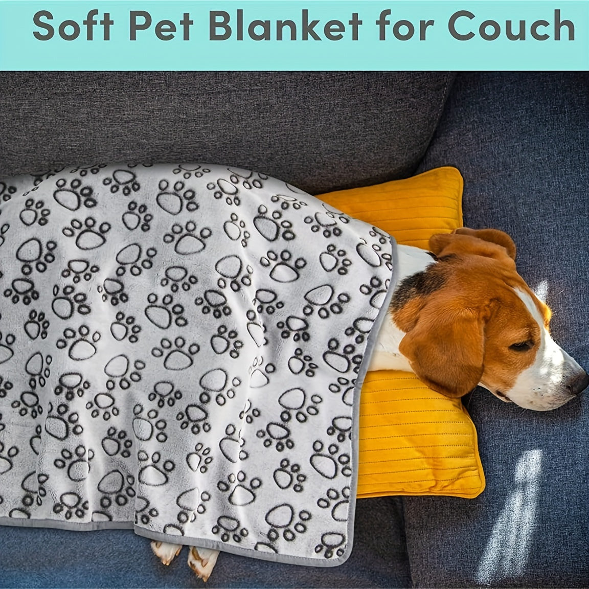 1pc Comfy Puppy Blanket with Cute Paw Prints - Soft, Warm Fleece for Dogs and Cats - Ideal for Nap Time and Travel