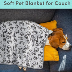 1pc Comfy Puppy Blanket with Cute Paw Prints - Soft, Warm Fleece for Dogs and Cats - Ideal for Nap Time and Travel