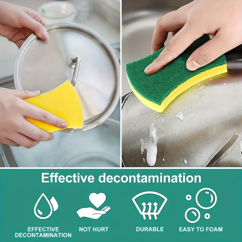 12pcs, Cleaning Sponge, Scouring Pad, Square Dish Cloths, Simple Style Dish Towel, Cleaning Cloth For Sink Or Kitchen Stove, Antibacterial Washable Cleaning Brush, Kitchen Stuff, Kitchen Cleaning Gadget