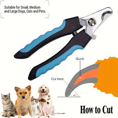 1pc Stainless Steel Pet Nail Clipper, Manicure Grinding Care Cleaning Tool For Dog Paws And Cat Paws