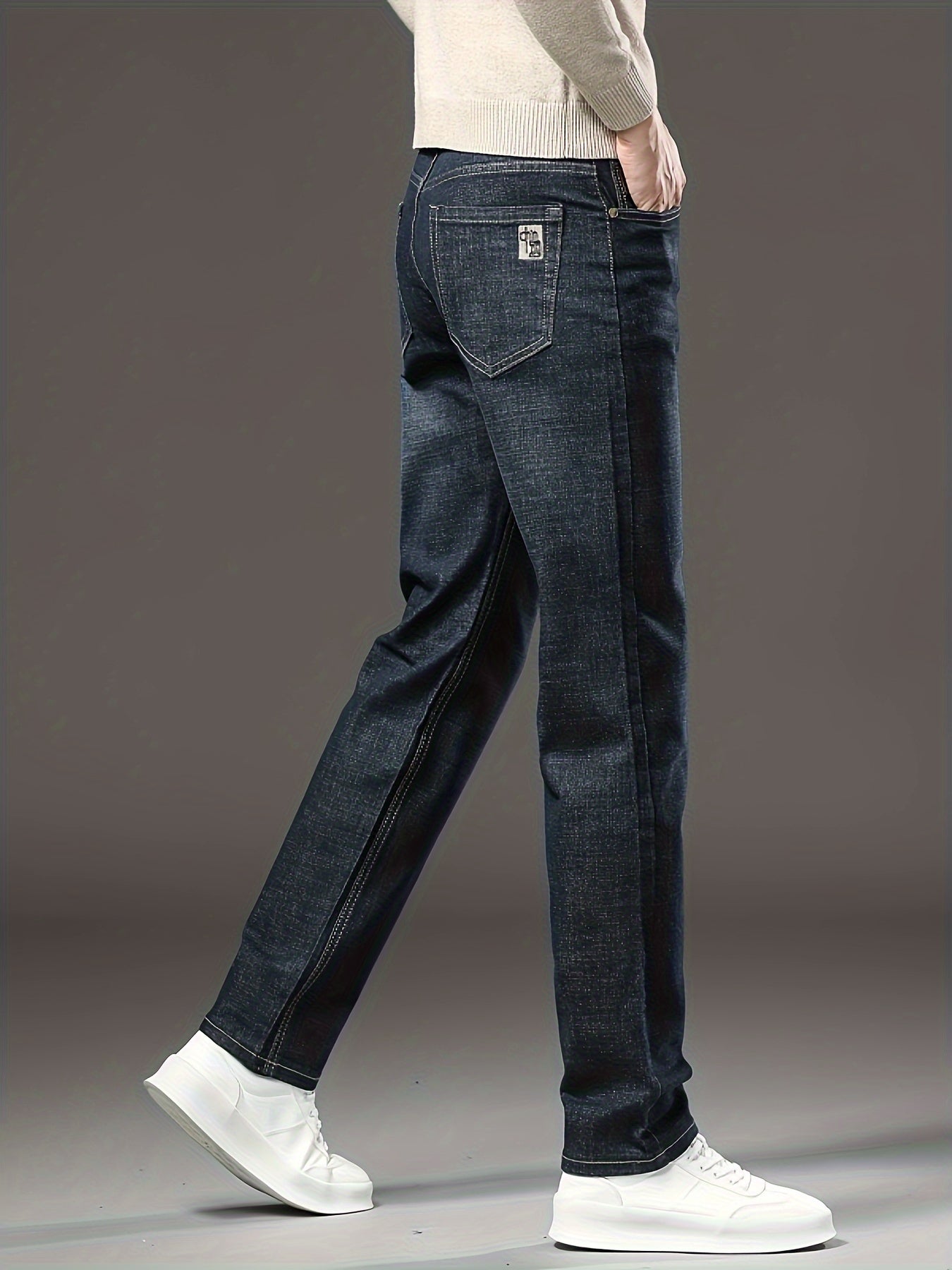 Men's Straight Leg Denim Pants, Men's Classic Design Jeans, Versatile For Business And Casual Wear