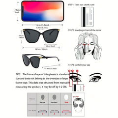 3pcs Women's Cat Eye Fashion Glasses Transparent Frame Glasses For Summer Vacation Travel