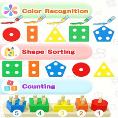 Montessori Toys, Wooden Sorting And Stacking Toys, Color Recognition Shape Sorting Gifts, Educational Learning Toys Puzzles, Halloween, Christmas And Thanksgiving Day Gift