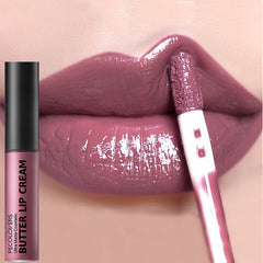 1PC Butter Gloss Non-Sticky Lip Gloss Long Lasting Nude Lip Makeup Hydrating Lip Gloss With Essential Oil High Shine Glossy Lip Tint Long-Lasting Liquid Lipstick