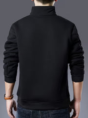 Mens Cozy Winter Sweatshirt - Soft and Warm Fleece Lined, Easy-On Zip-Up Closure, Stylish Stand-Up Collar Design, Ultra Cozy and Comfortable - Perfect for Casual Occasions, Ideal for Cold Winter Days, Pullover Style