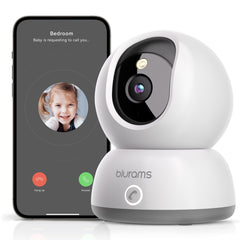 Blurams 2K Indoor Security Camera with One-Touch Call, Home Security Camera for Dog/Baby Monitor/Elder, 2.4GHz Wi-Fi Security Camera, Color Night Vision, Motion Tracking & Detection, Cloud & SD Card Storage