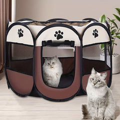 1pc Premium Foldable Octagonal Pet Playpen Tent - Spacious & Scratchproof, Oxford Cloth, Traditional Style for Indoor/Outdoor Fun, Perfect Safe Haven for Cats & Dogs