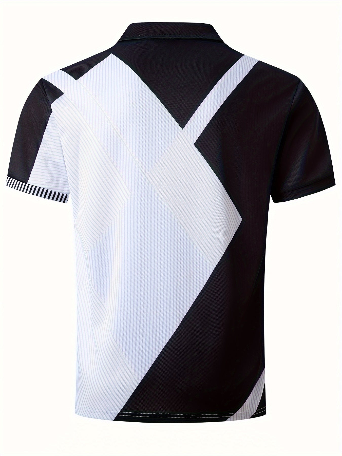 Versatile Summer Casual Men's Golf Shirt - Breathable, Stretch-Fit, Durable, Color Block Design with a Stylish Lapel