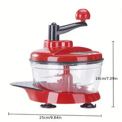 Manual Meat Grinder and Food Chopper - Plastic Hand-Cranked Multifunctional Filling Machine for Ground Meat, Vegetables, and Spices - No Electricity Needed