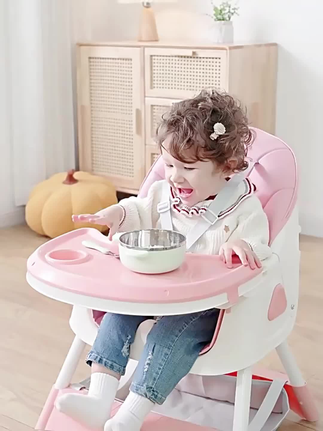 Modern Portable Foldable Baby High Chair - Adjustable, Multifunctional Dining Table For Infants 0-3 Years, Easy Assembly Baby Furniture Baby Chair