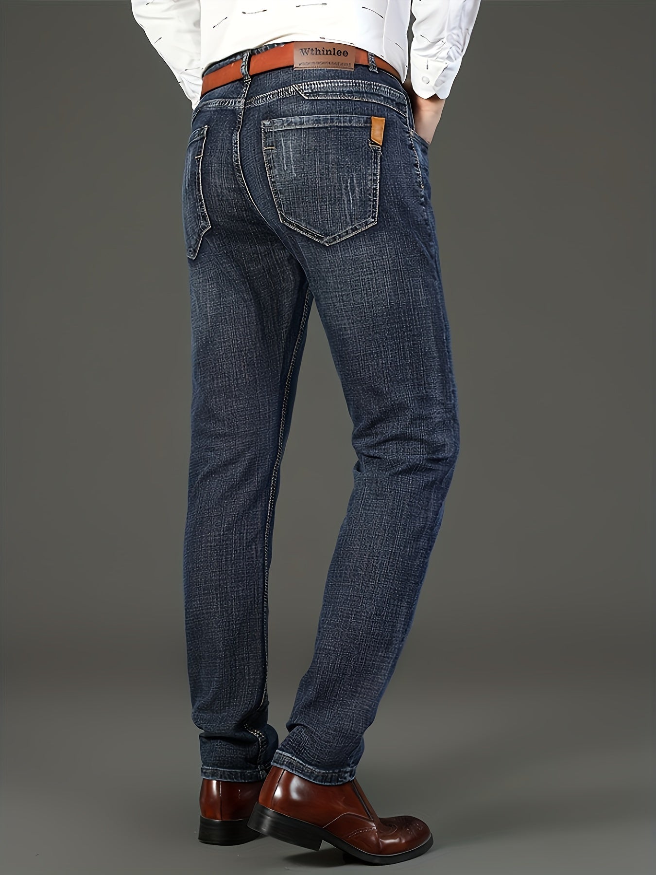 Mens Classic Denim Jeans - Fashionable Light Business Look - Comfortably Stretchy, Straight Leg Design - Ideal for Outdoor Casual Wear Everyday